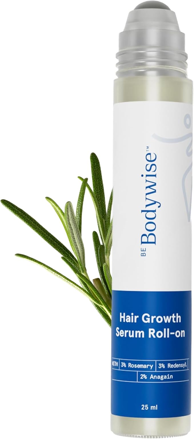 "Be Bodywise Hair Growth Serum (Roll On) 25ml | 3% Redensyl, 2% Aminexil, 2% Anagain & 1% Rosemary | Thicker & Stronger Hair Growth | Prevents Hair Fall & Stimulates Hair Follicles | For All Hair Types "