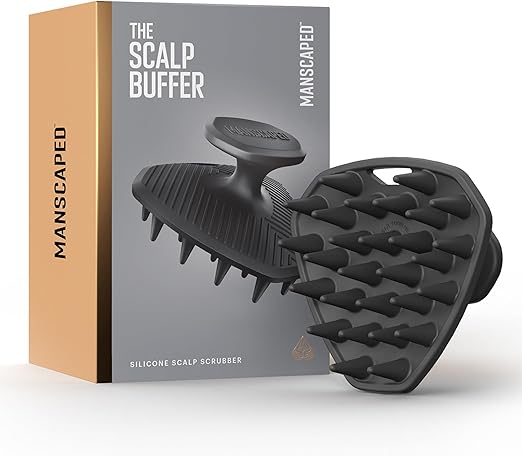 MANSCAPED The Scalp Buffer Men's Silicone Head Scrubber Scalp Cleansing and Exfoliating Brush