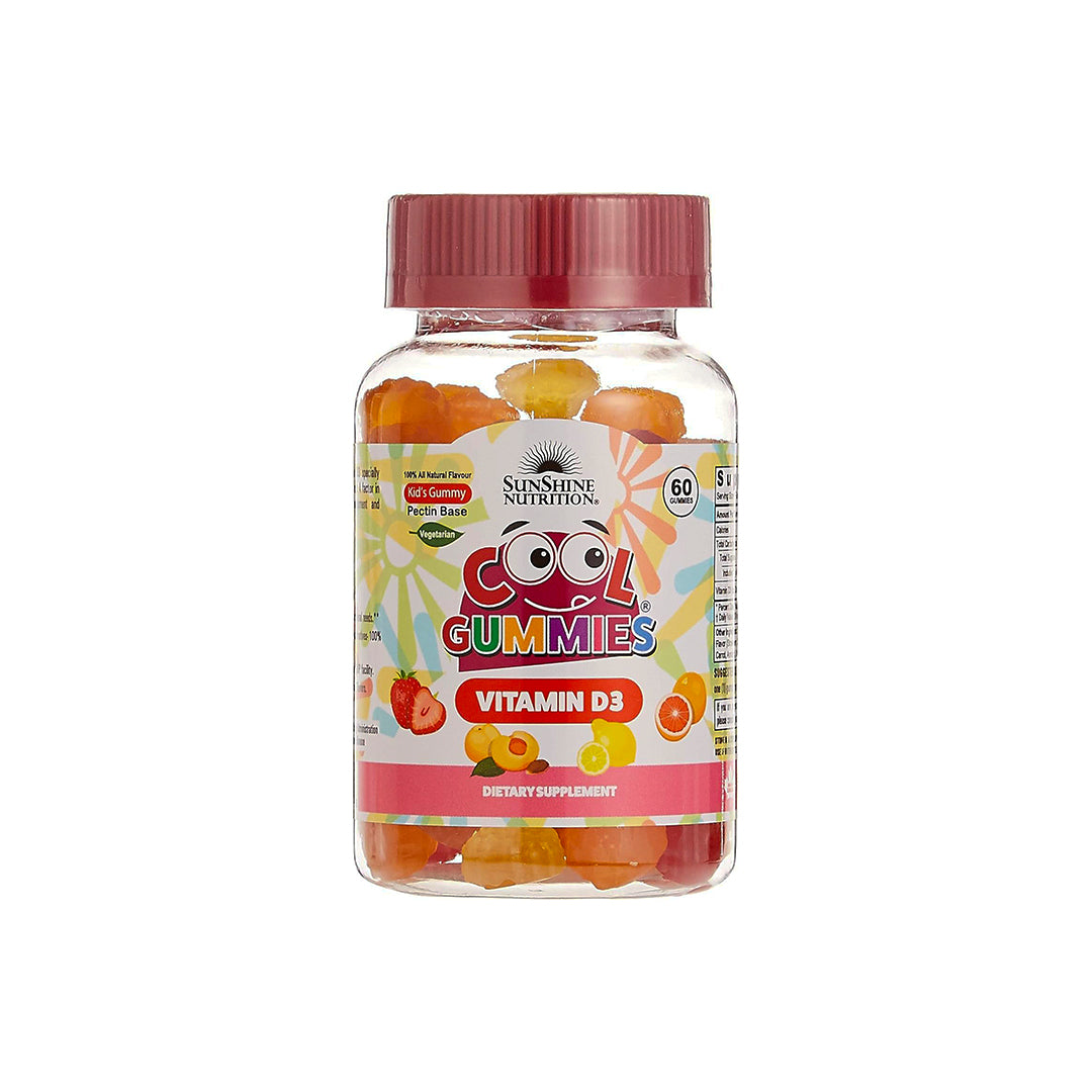 Sunshine Nutrition Vitamin D3 Cool Gummies For Kids, 60 Gummies | 100% All Natural Flavor | Gluten Free
