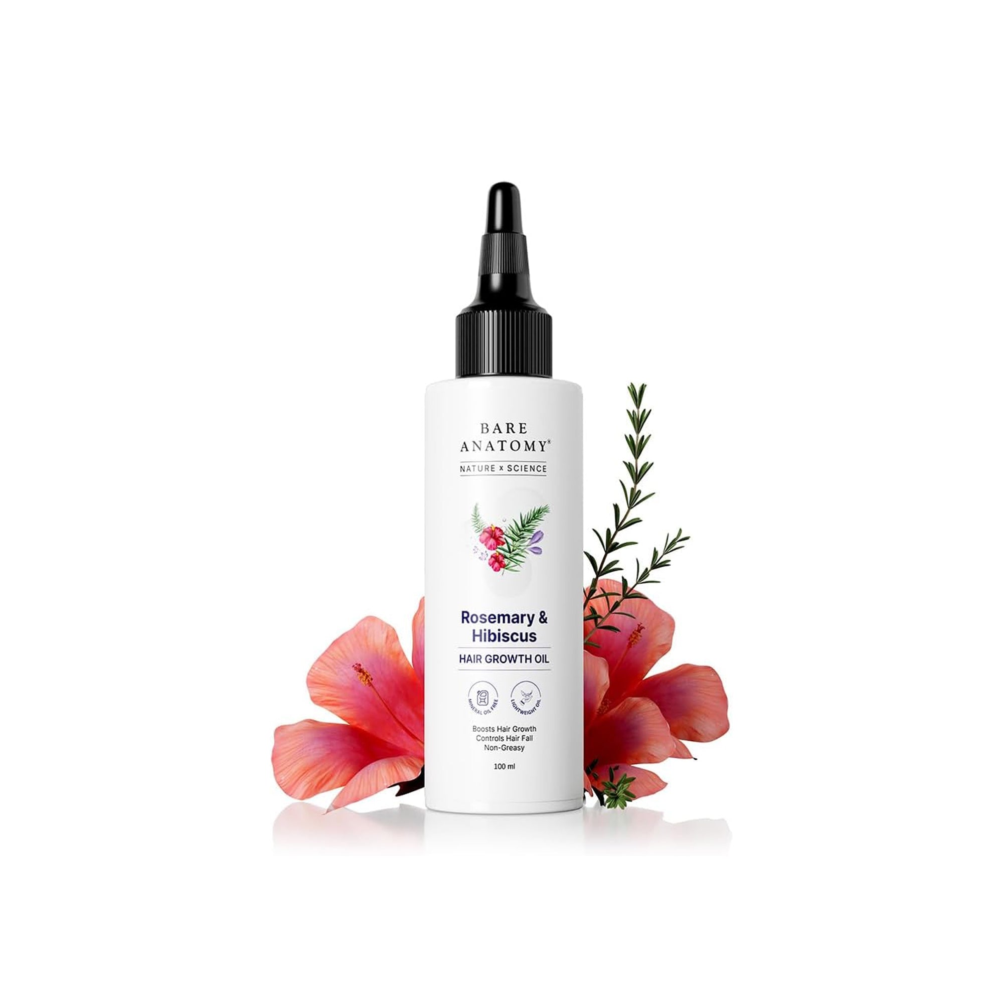 Bare Anatomy Rosemary Hibiscus Hair Growth Oil – Scalp Nourishment & Hair Fall Control 100ml