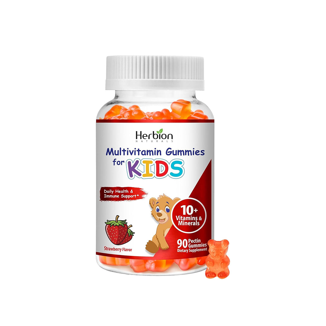 Herbion Multivitamin Gummies for Kids, 90 Gummies, Immune Support with Vitamin C, D3, B12, A, E & Zinc, Supports Overall Growth & Development,...