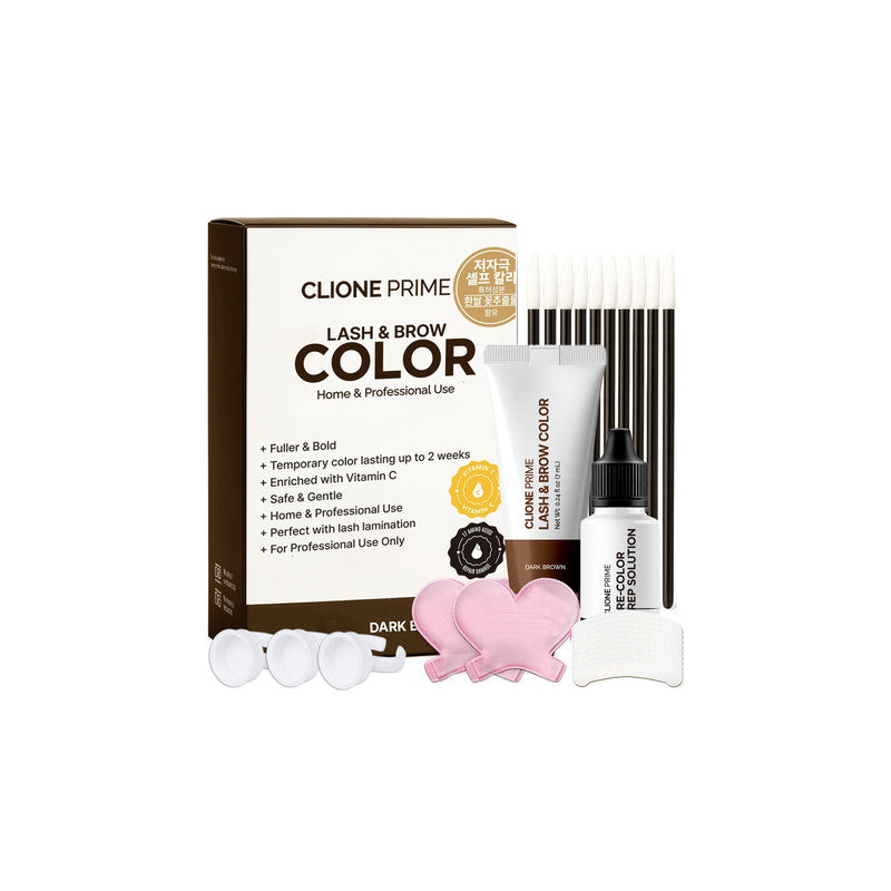 Dark Brown Eyebrow and Eyelash Tint Kit