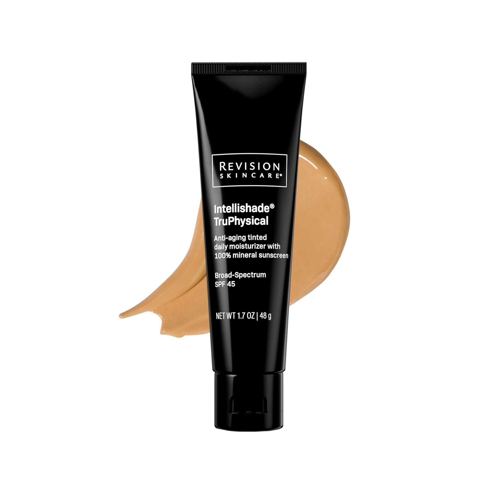 Revision Skincare Intellishade TruPhysical SPF 45 – واقي شمسي معدني ملون 100% مع فيتامين سي، 1.7 أونصة