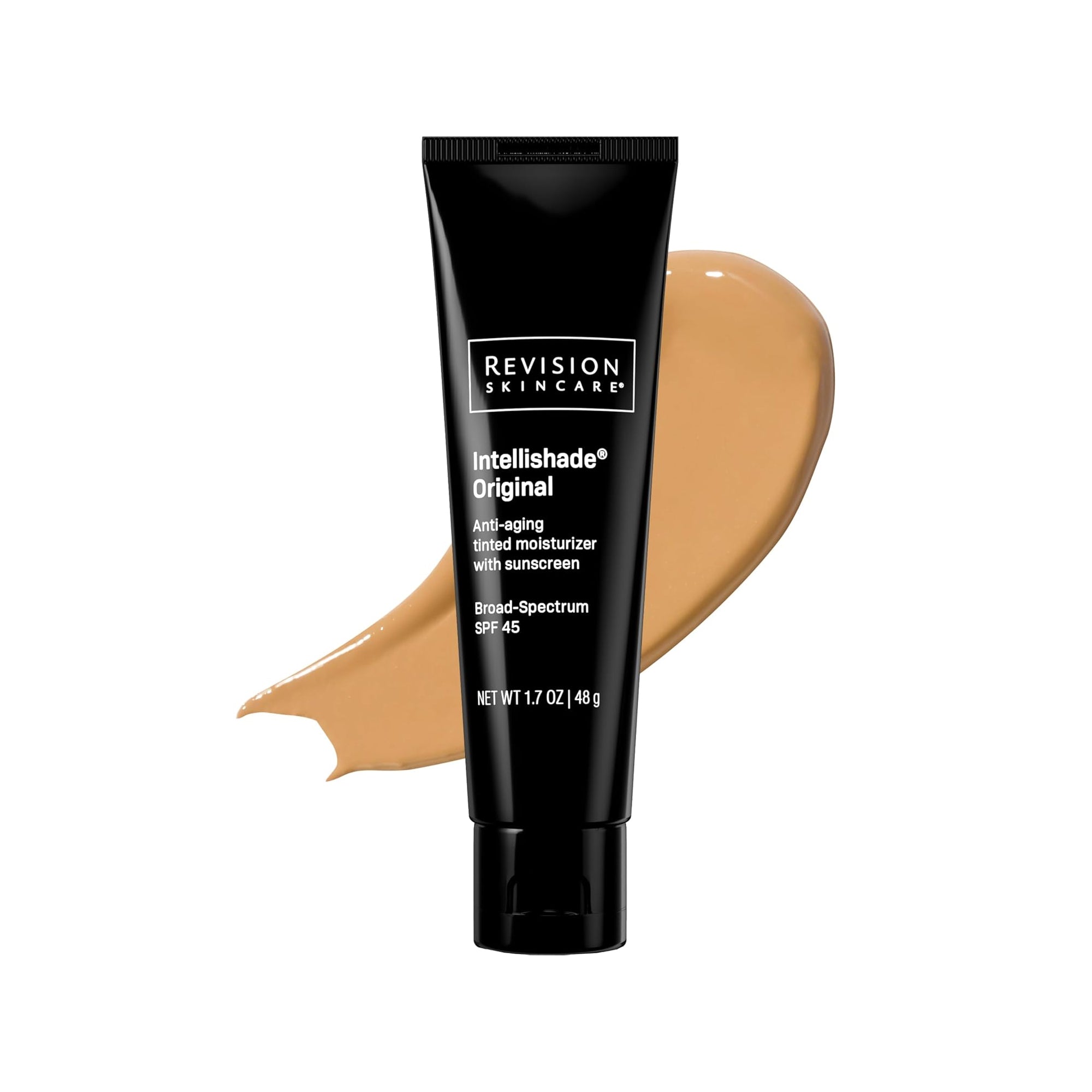Revision Skincare Intellishade Original SPF 45 – واقي شمسي ملون ومضاد للشيخوخة بالببتيدات وفيتامين C، 1.7 أونصة