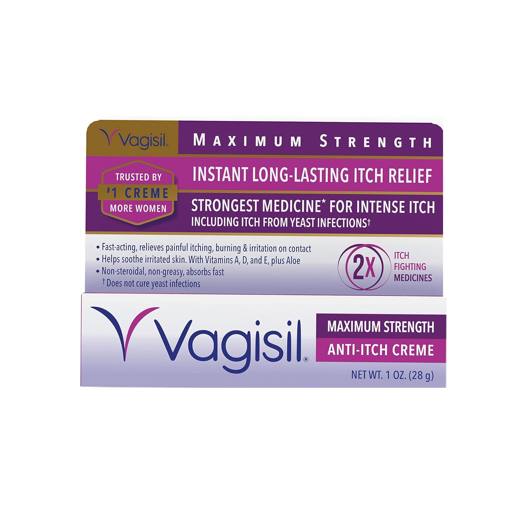 Vagisil Maximum Strength Anti-Itch Feminine Cream with Benzocaine ƒ?? Fast Relief for Vaginal Itching & Irritation | Gynecologist Tested