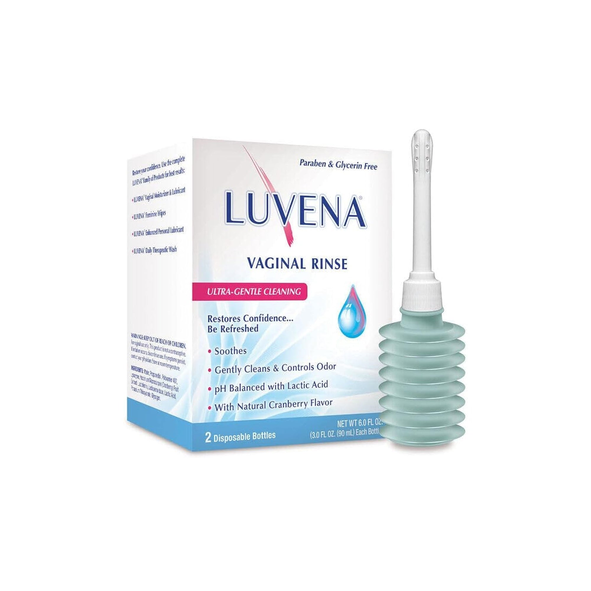 Luvena Daily Personal Feminine Rinse 2 Pack (3oz) pH Balanced Gentle Intimate Wash for Freshness & Odor Control, Paraben-Free