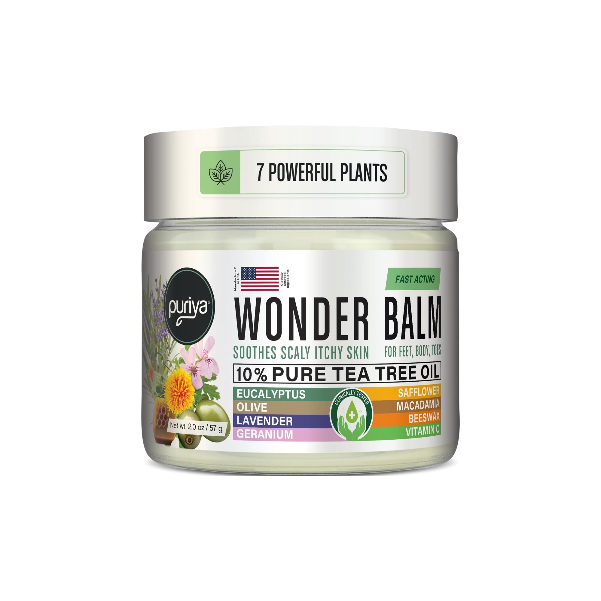 Tea Tree Oil Balm Extra Strength Soothing Skin Relief for Jock Itch, Athletes Foot, Ringworm & Dry Itchy Skin