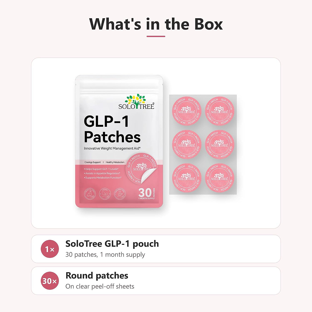 SOLOTREE GLP-1 Support Patches – Waterproof Weight Management Aid (30 Count)