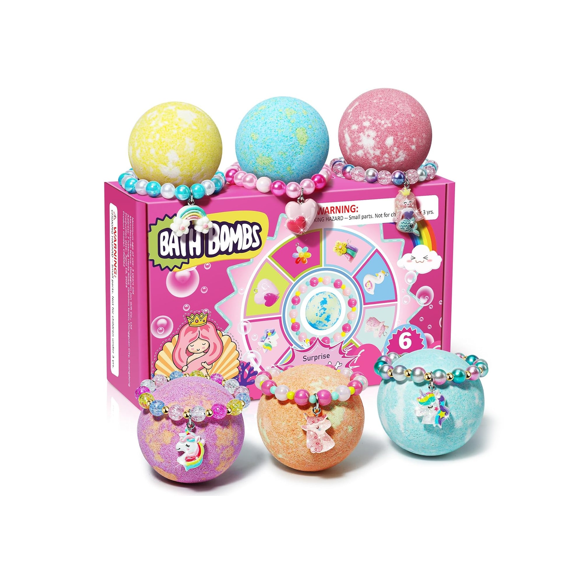 Unicorn Bath Bombs for Kids ƒ?? Surprise Bracelet Inside | Bubble Bath Toys & Birthday Gift for Girls Ages 4ƒ??8