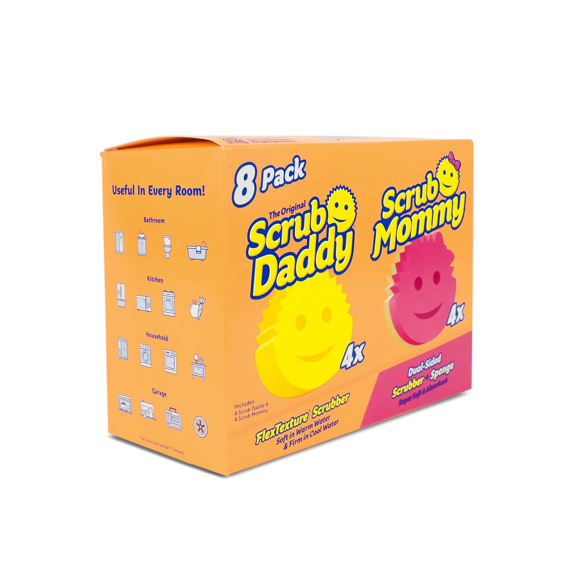 Scrub Daddy & Scrub Mommy Sponge Set ƒ?? 8 Pack Scratch-Free Kitchen Sponges for Dishes & Multipurpose Cleaning | BPA-Free