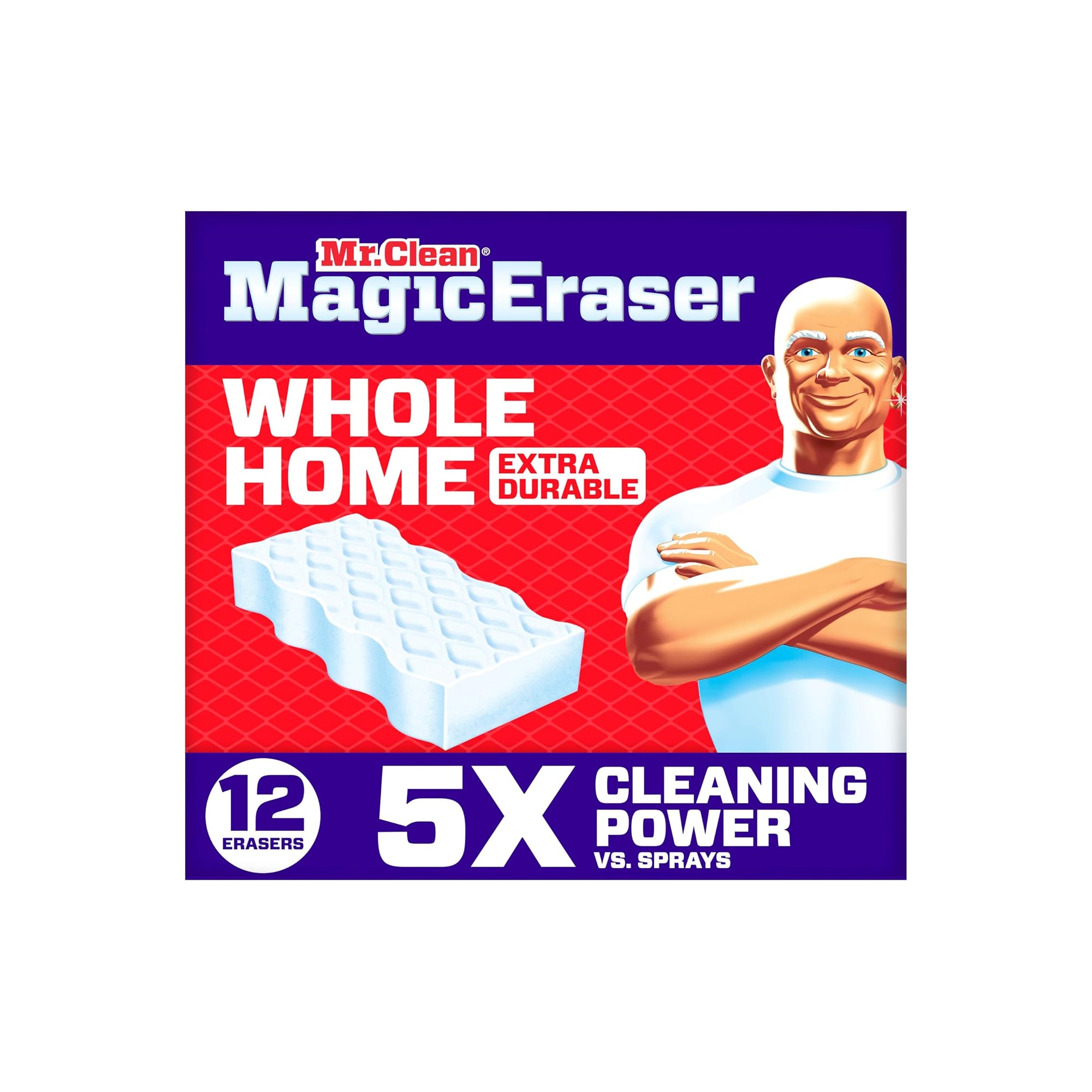 Mr. Clean Magic Eraser All Purpose Cleaning Sponge ƒ?? Melamine Scrubber for Kitchen, Bathroom, Walls & Sneakers