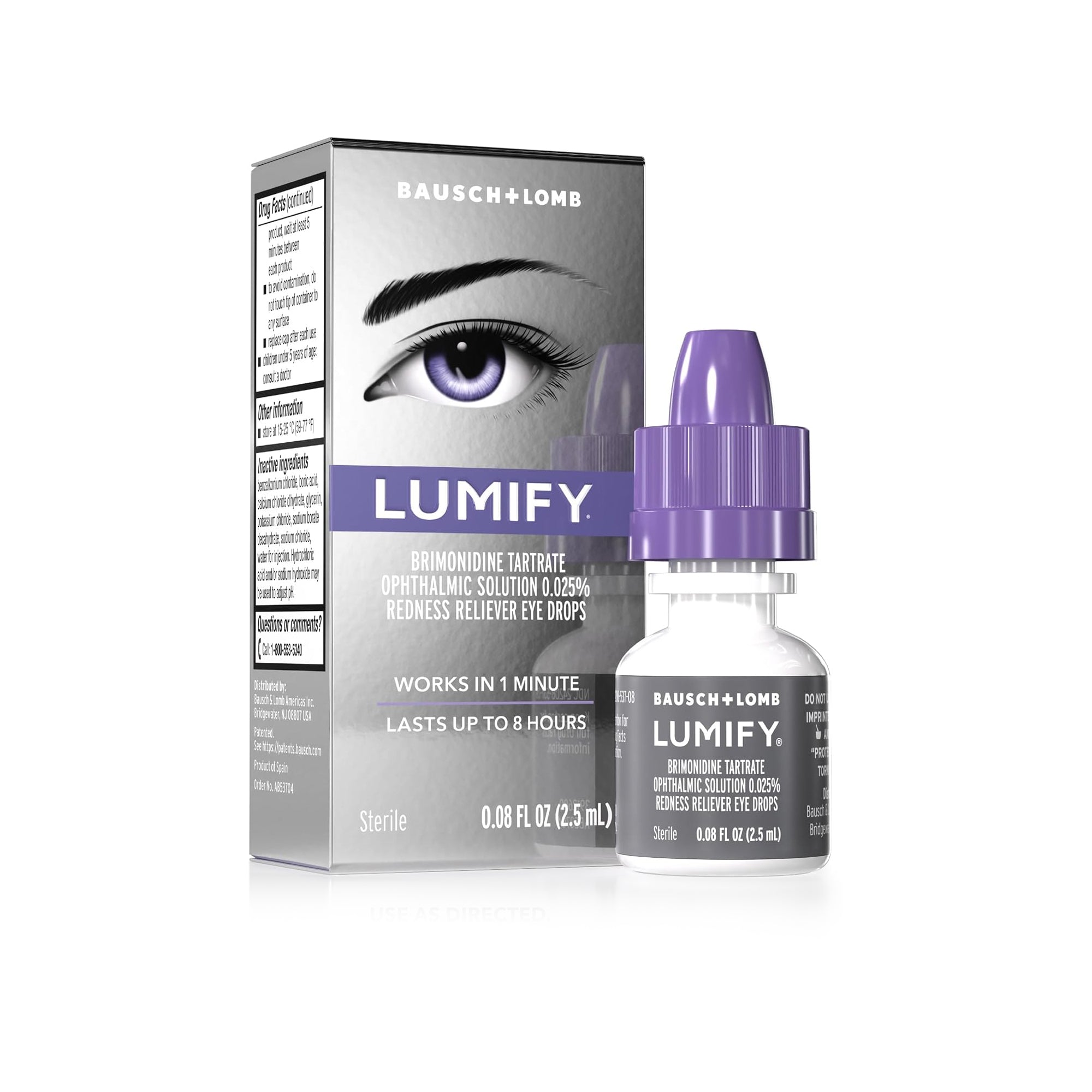 LUMIFY Redness Reliever Eye Drops ƒ?? Fast Acting Formula for Brighter Looking Eyes | Works in 1 Minute, Lasts Up to 8 Hours (0.08 fl oz)