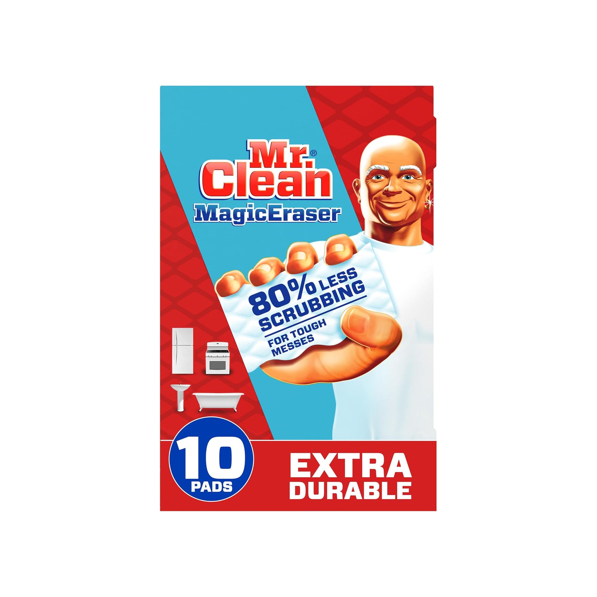 Mr. Clean Magic Eraser Sponge, All Purpose Cleaner, Cleaning Scrubber, Wall, Sneaker, Kitchen, Bathroom, Shower Cleaner, Cleaning Supplies, Melamine Sponge,...