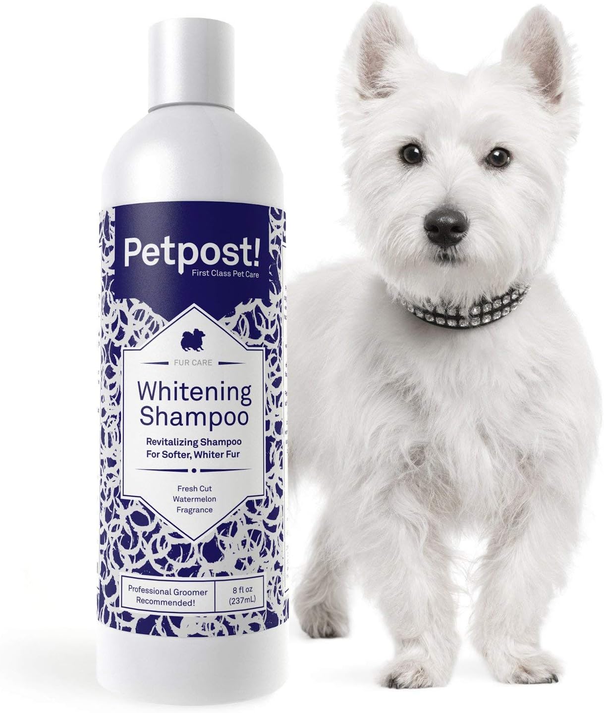 Petpost | Dog Whitening Shampoo - Best Lightening Treatment for Dogs with White Fur - Soothing Watermelon Scent - Maltese, Shih Tzu, Bichon