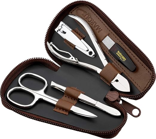 marQus Manicure Set Men Made in Solingen Germany - Mens Nail Grooming Kit for Professional Care, Stainless Steel Nail Cutter, Scissors, Clip