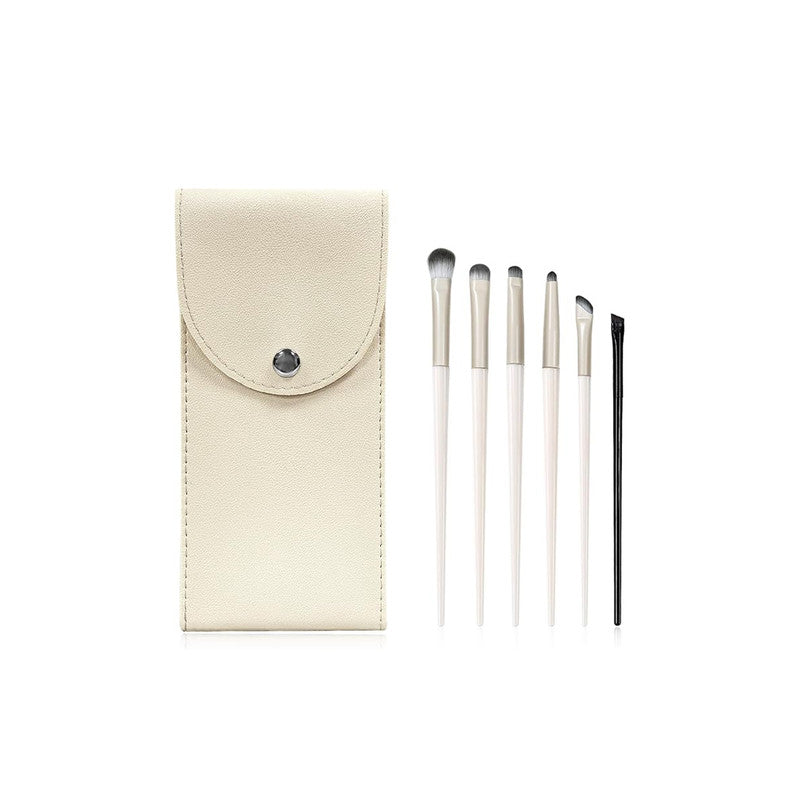 BOROLA 6 Pcs Eye Makeup Brush Set with Snap On Case