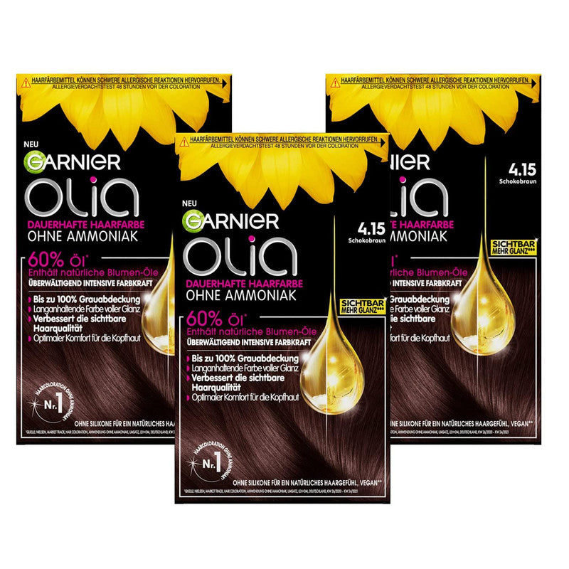 Garnier Olia 4.15 Chocolate Brown – Ammonia-Free Permanent Hair Color
