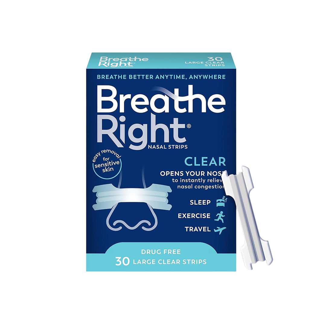 Breathe Right Nasal Strips – Clear,30 PC