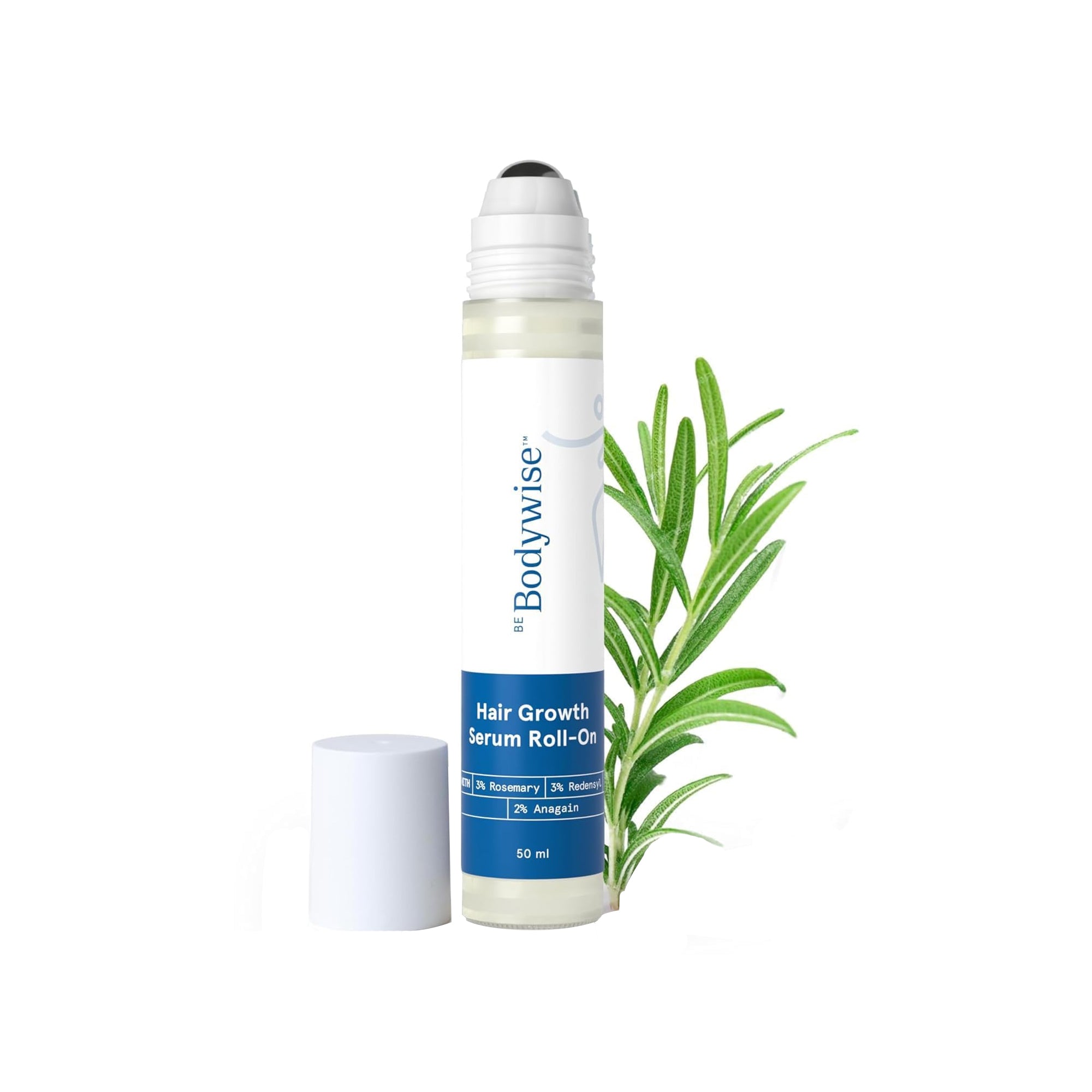 Be Bodywise Rosemary Hair Growth Serum Roll-On – DHT-Blocking Scalp Treatment, 50ml