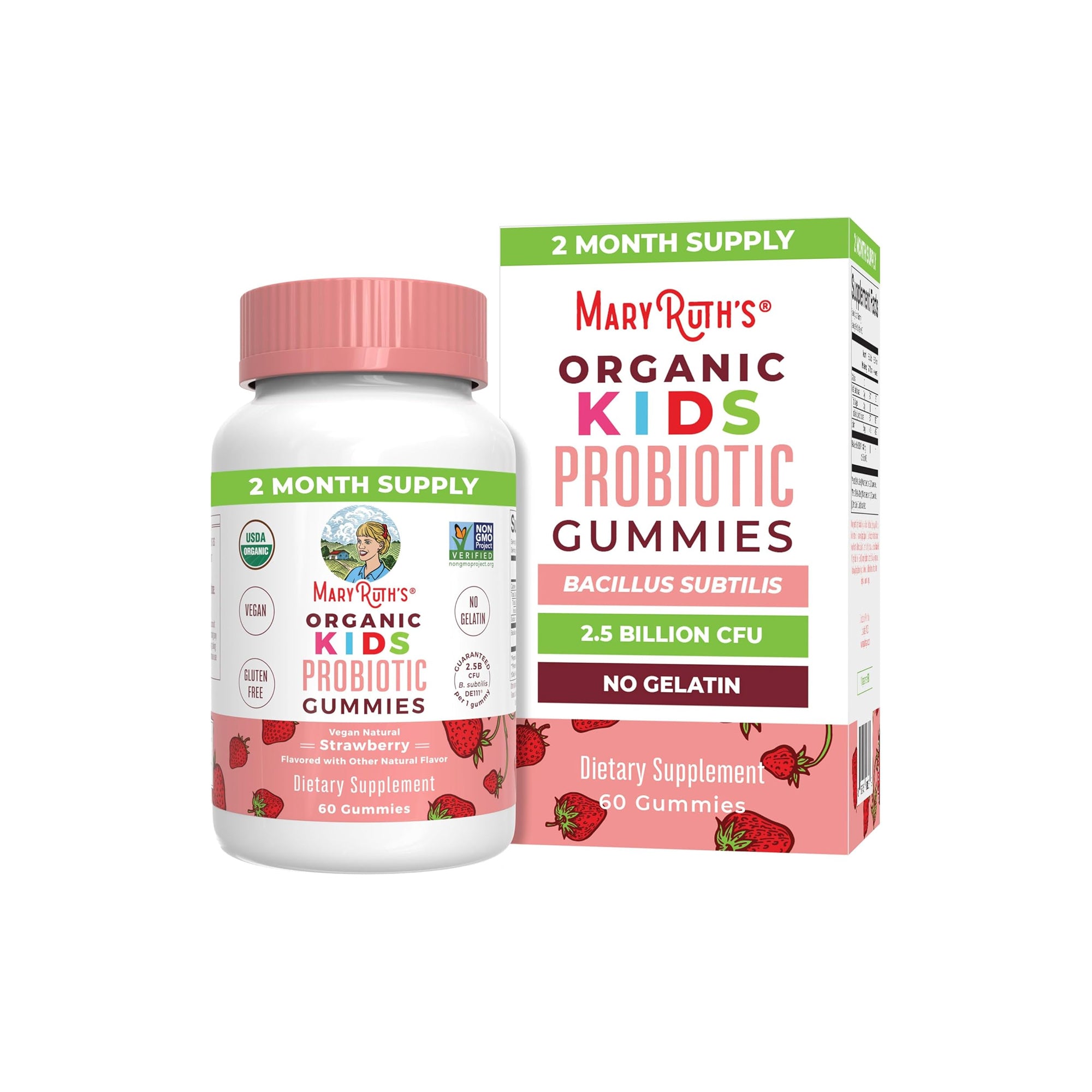 MaryRuth Organics Kids Probiotics – USDA Certified Vegan Gummies for Digestive & Immune Health, 60 Count