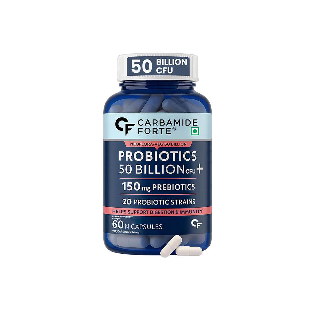 Carbamide Forte Pre and Probiotics for Women & Men | Acidophilus Probiotics 50 Billion CFU | Gut Health Supplements for Bloating | 60 Digestion...