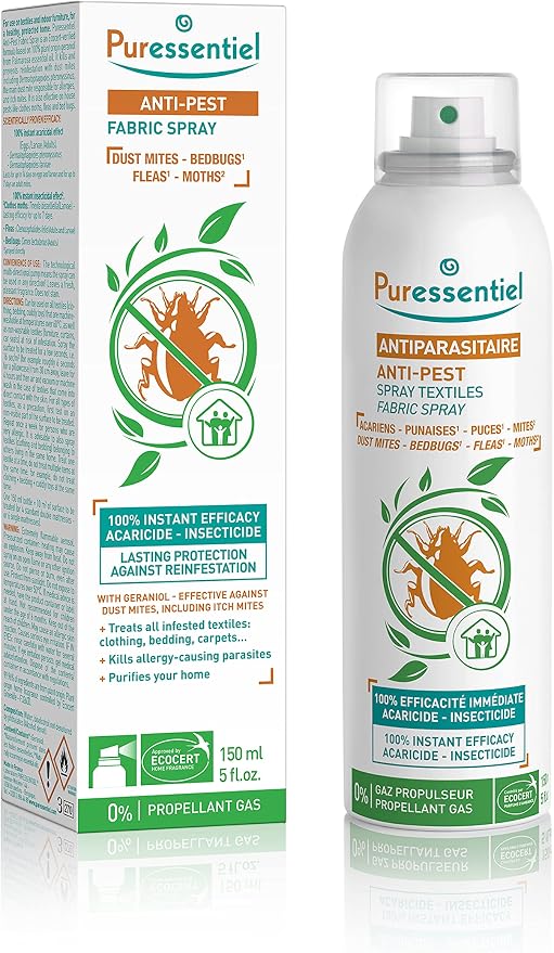 Puressentiel Anti Pest Fabric Spray for Dust Mites Bedbugs Fleas and Moths 150ml