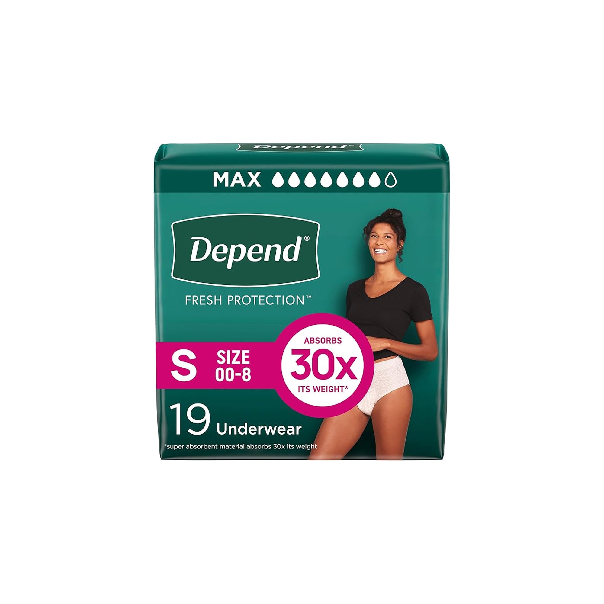 Depend FIT-FLEX Womenƒ??s Incontinence Underwear ƒ?? Maximum Absorbency Disposable Small 19 Count