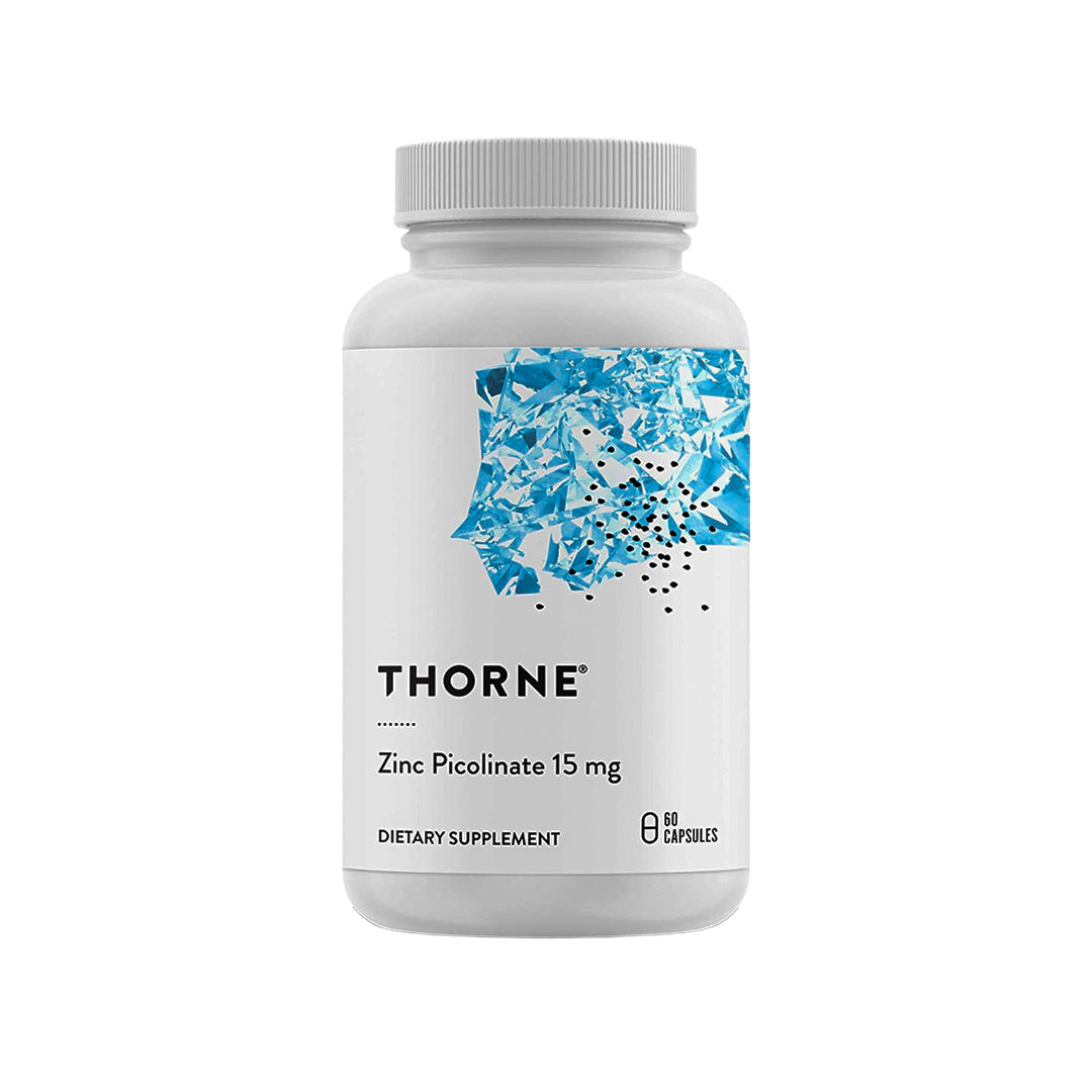 THORNE Zinc Picolinate 15mg - Highly Absorbable Zinc Supplement - Supports Wellness, Immune System, Eye, Skin, and Reproductive Health - Gluten-Free, Soy-Free, Dairy-Free - 60 Capsules