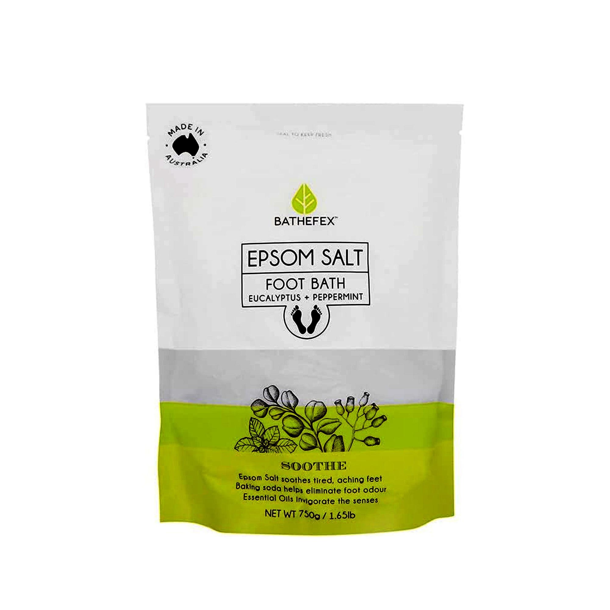 Bathefex – Softsole Epsom Salt Foot Bath with Eucalyptus & Peppermint (750g)