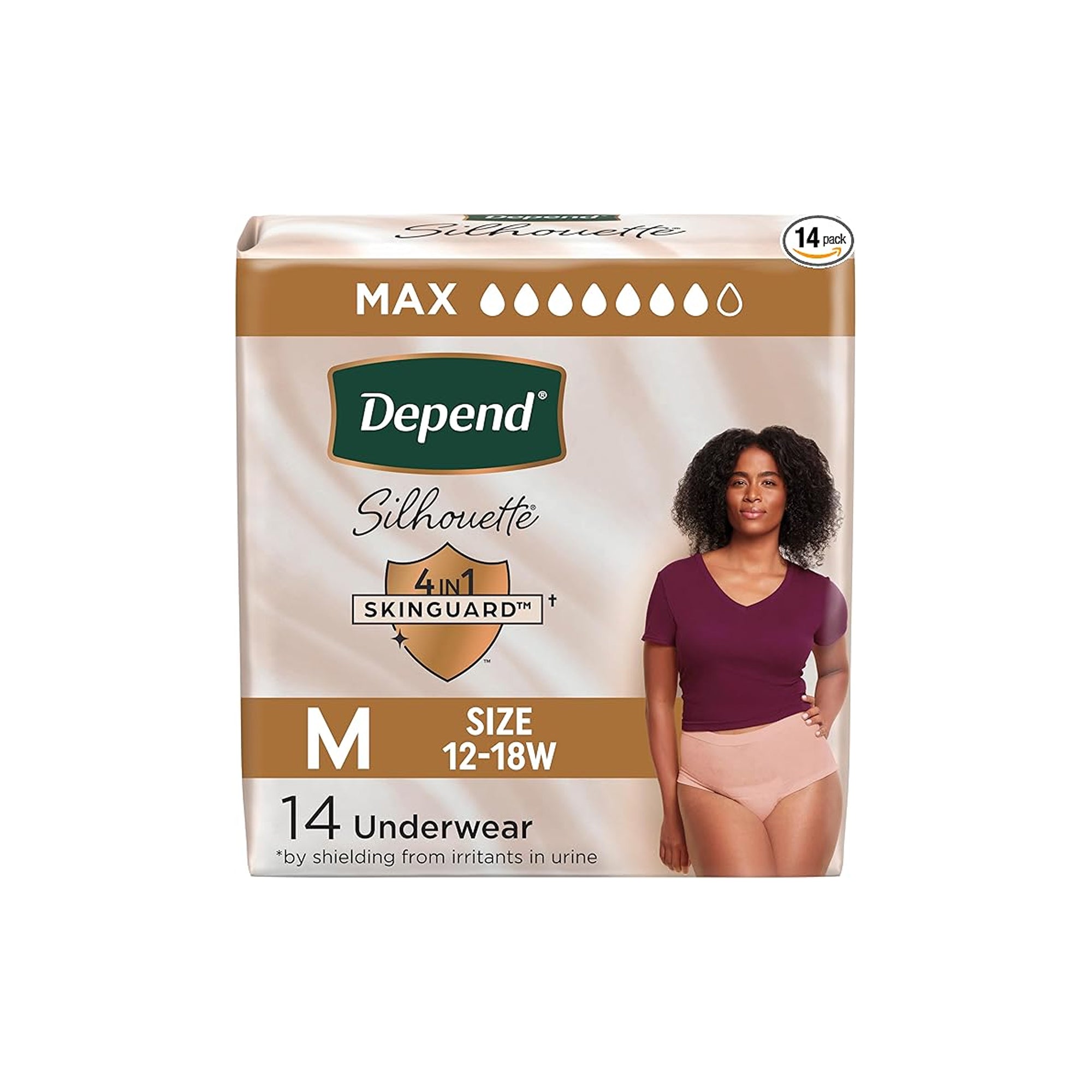 Depend Silhouette Womenƒ??s Incontinence Underwear ƒ?? Maximum Absorbency Medium 14 Count