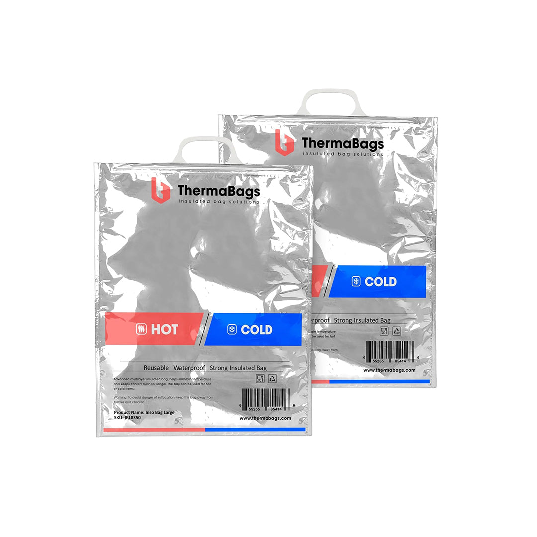 ThermaBags Reusable Thermal Insulated Bag (Hot & Cold) Large 49 ?? 39 cm (Pack of 2)