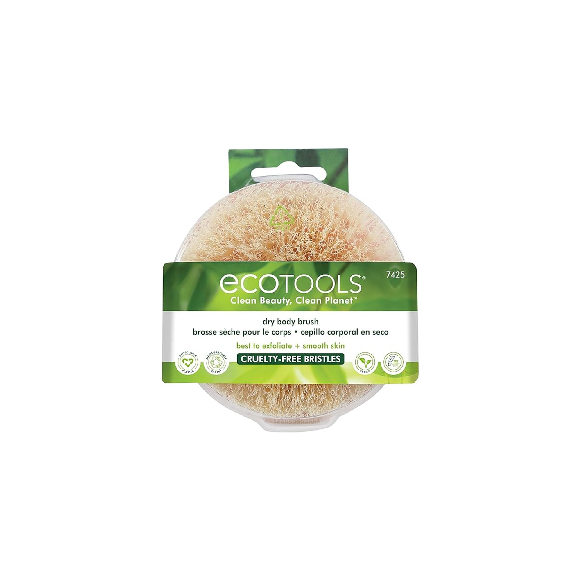 EcoTools Dry Body Brush, For Post Shower & Bath Skincare Routine, Removes Dirt & Promotes Blood Circulation, Helps Reduce Appearance of Cell