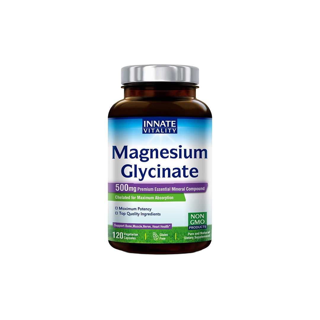 Innate Vitality Magnesium Glycinate 500mg,120 Veggie Capsules