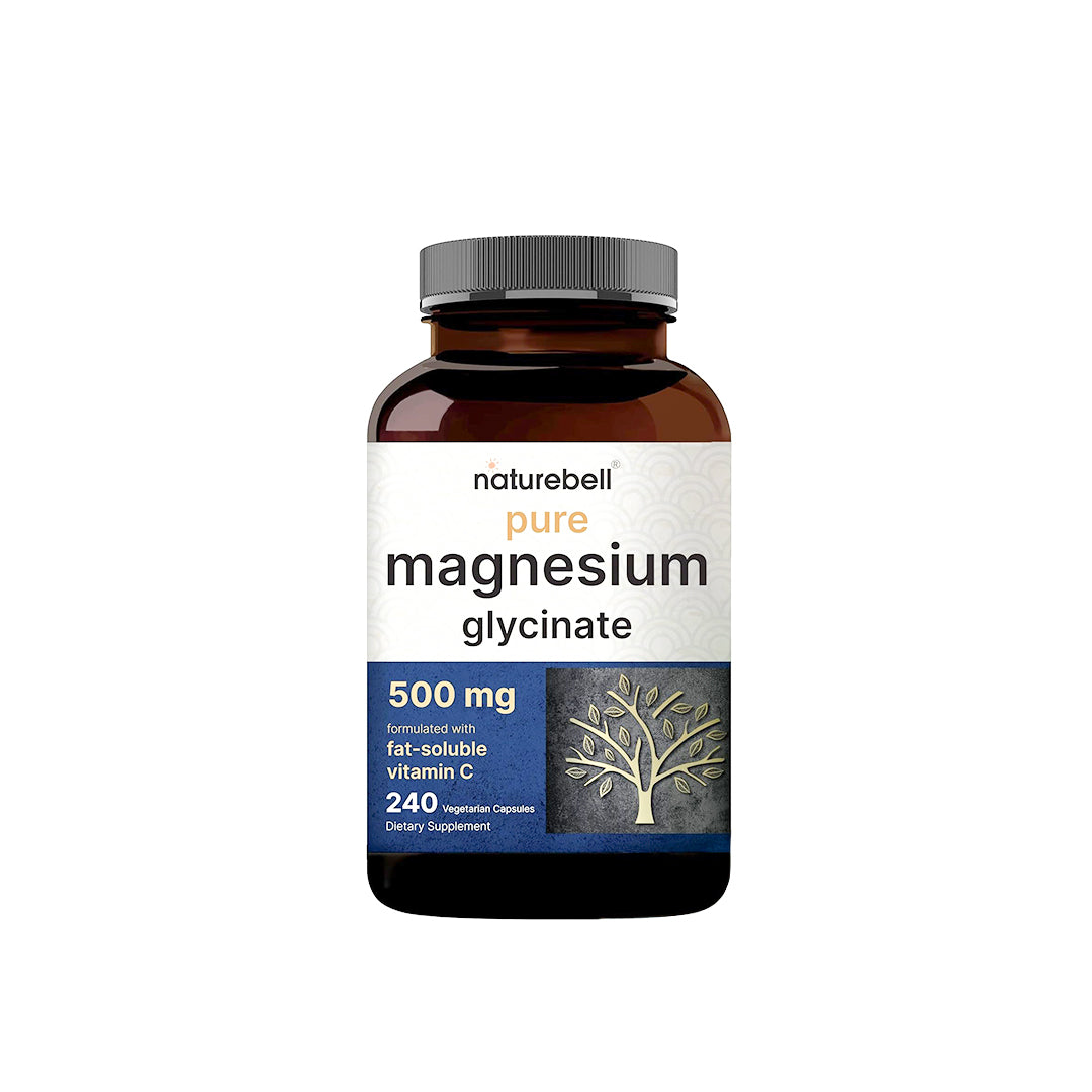 NatureBell Magnesium Glycinate Capsules 500mg | 240 Count, 100% Chelated & Purified, 3rd Party Tested, Non-GMO & Gluten Free