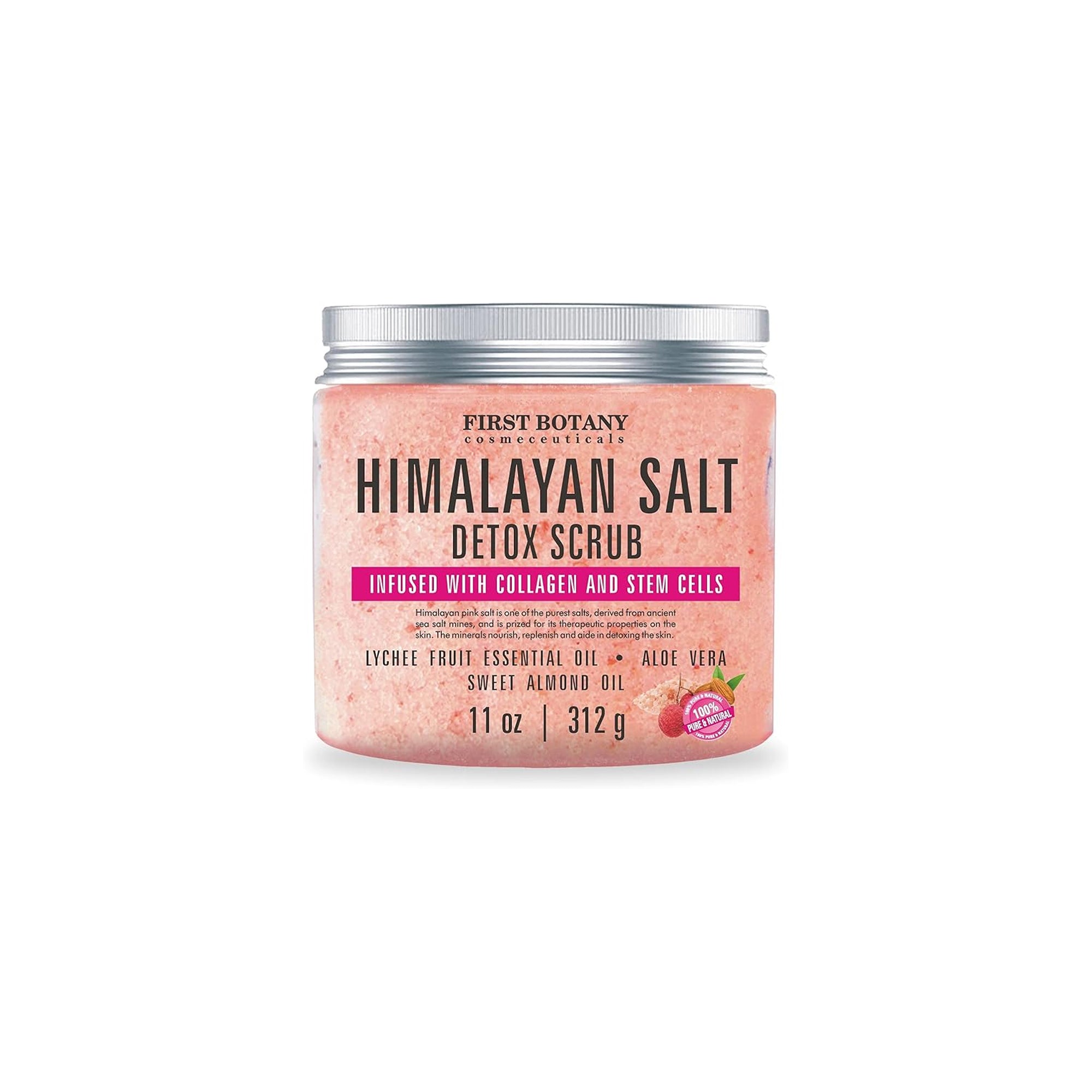 Himalayan Salt Body Scrub With Collagen And Stem Cells - Natural Exfoliating Salt Scrub & Body And Face Souffle Helps With Moisturizing Skin