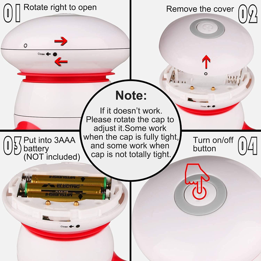 Handheld Massager Mini Portable Vibrating Body Massager LED Light Neck Back Legs Pain Relief