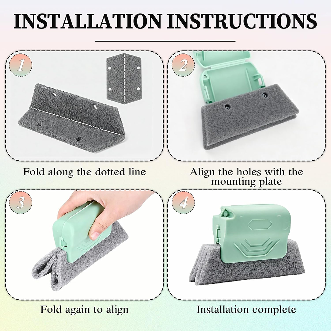 Magic Window Track Cleaner Tool Set Sliding Door & Window Groove Cleaning Brush