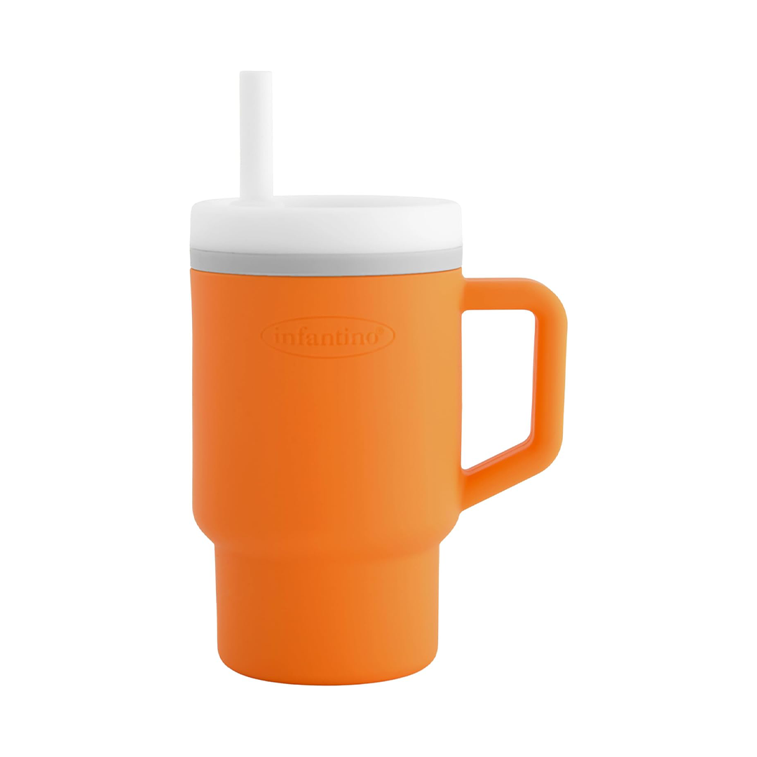 Infantino My First Mug 255ml Toddler Straw Cup with Handle (Creamsicle)