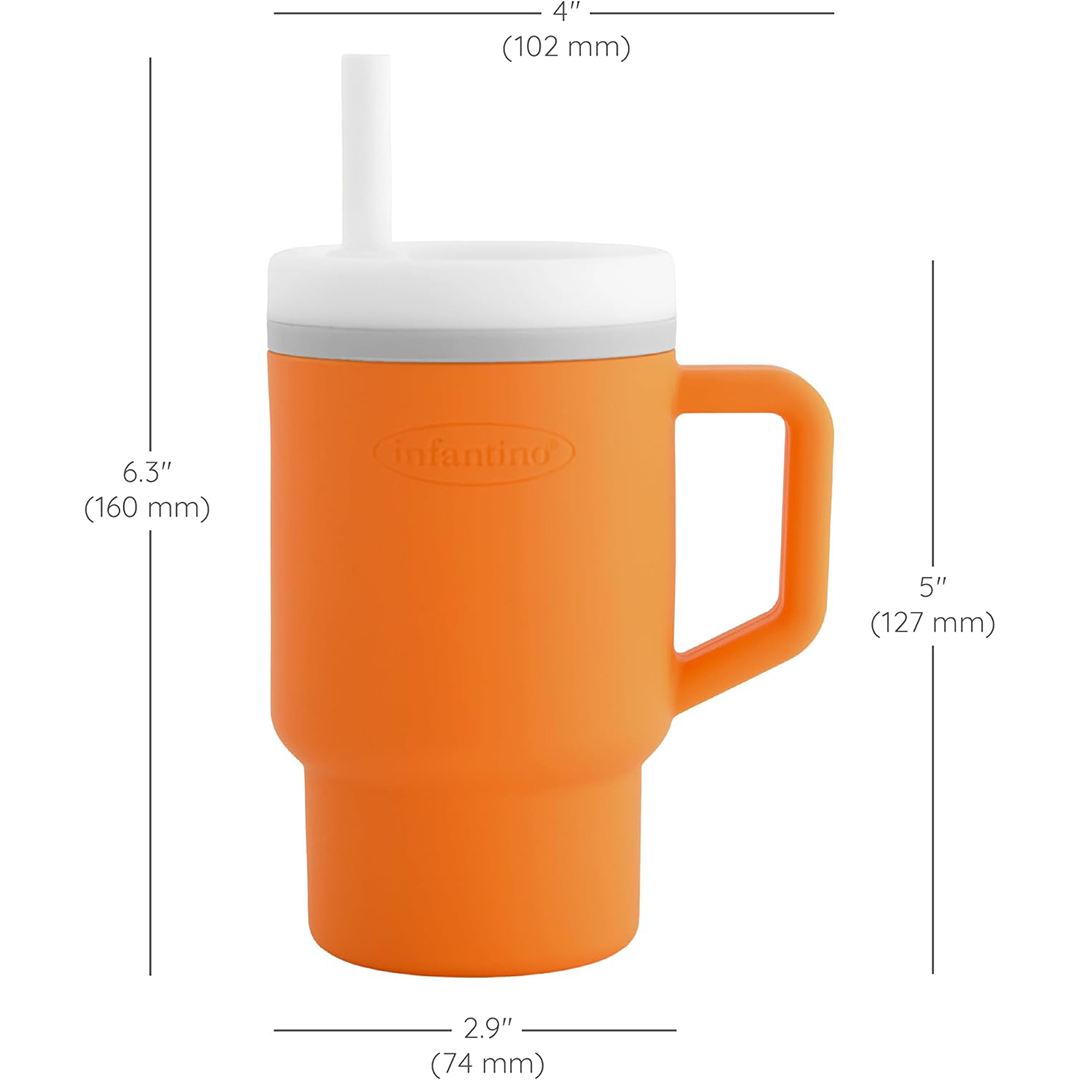 Infantino My First Mug 255ml Toddler Straw Cup with Handle (Creamsicle)