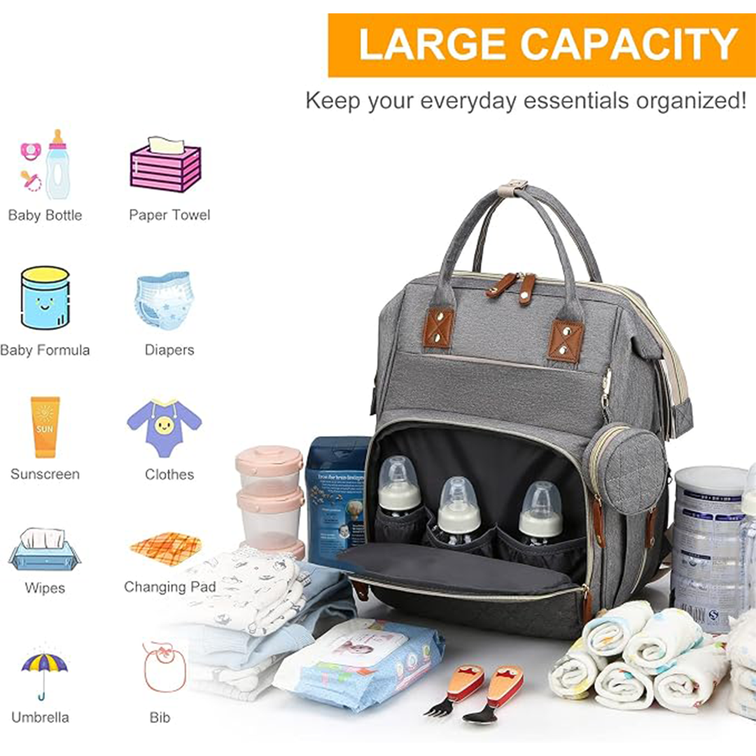 Lamroro Unisex Baby Diaper Bag Backpack Multifunction Baby Changing Bag