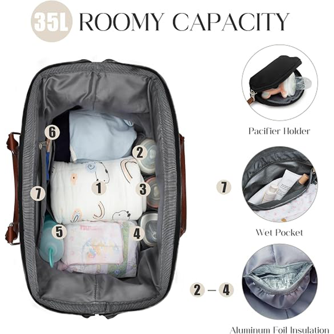 SKADE Upgraded Mommy Bag for Hospital X-Large Waterproof Diaper & Travel Tote