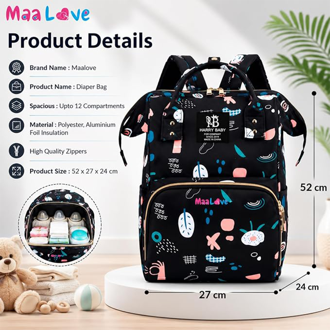 Homarket Diaper Bag Backpack Large Capacity Waterproof Baby Bag with Insulated Pockets