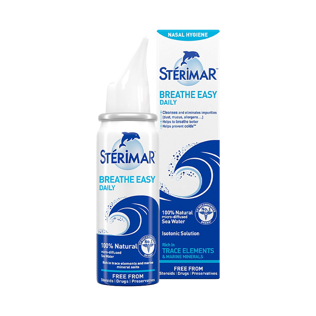 Sterimar Breathe Easy Daily Nasal Spray 100ml 100% Natural Sea Water Isotonic Solution for Nasal Hygiene and Breathing Relief