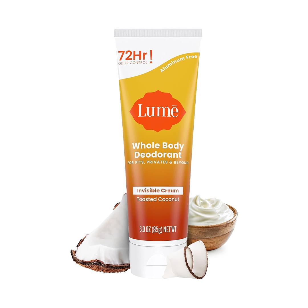 Lume Whole Body Deodorant Cream Invisible Tube, Full-Body Odor Control