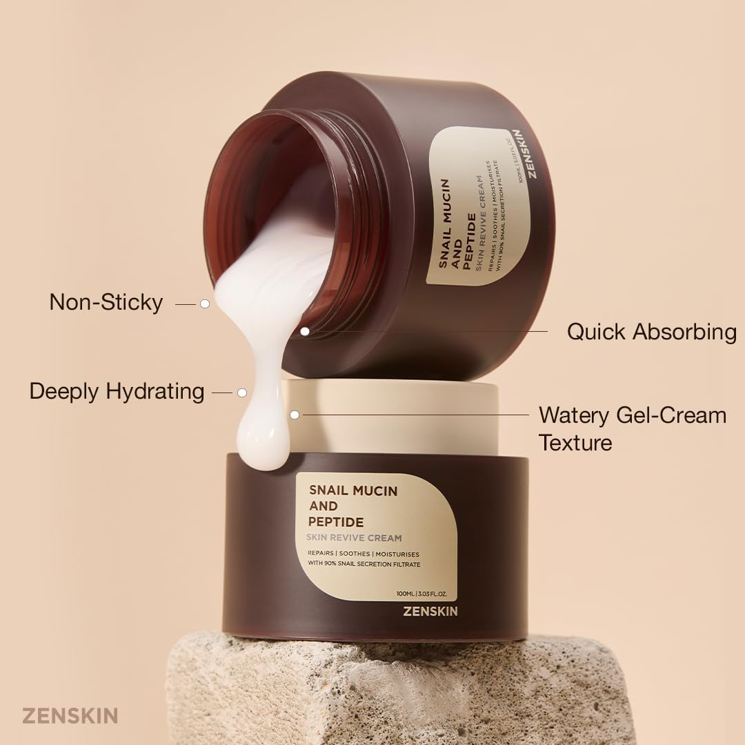 ZENSKIN Snail Mucin and Peptide Skin Revive Cream 100ml 3 38 fl oz
