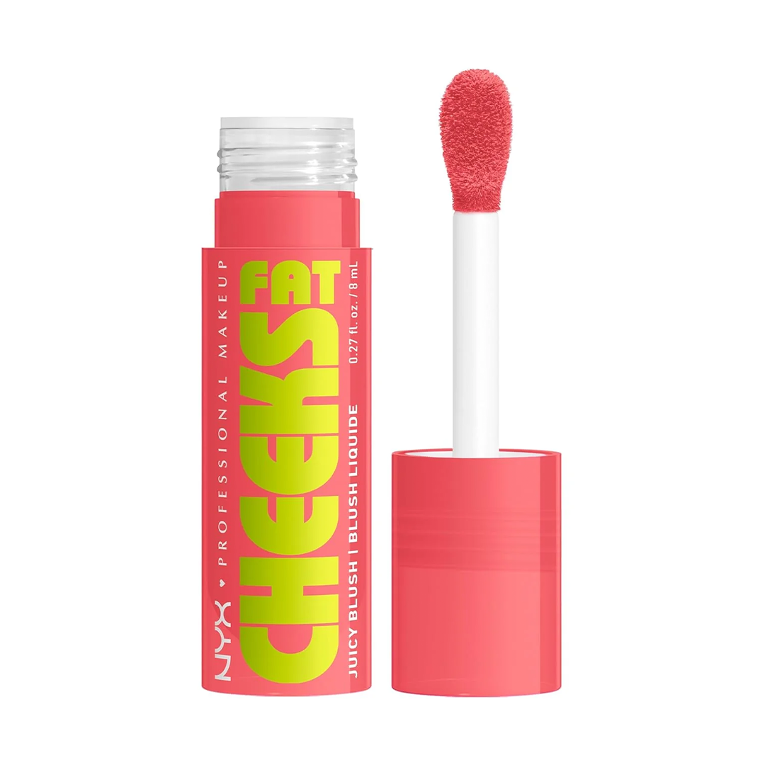 أحمر خدود سائل من NYX Professional Makeup، بتركيبة Fat Cheeks Juicy Blush، يدوم حتى 12 ساعة، لا يبهت، برائحة التين الفوار