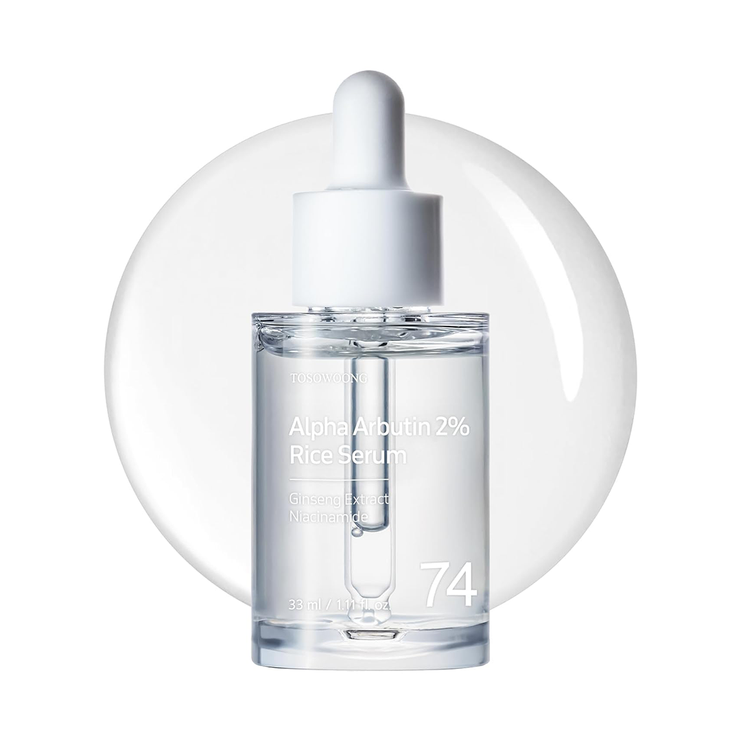 TOSOWOONG Alpha Arbutin 2% Rice Serum with Ginseng & Niacinamide for Glow & Even Skin Tone 33ml