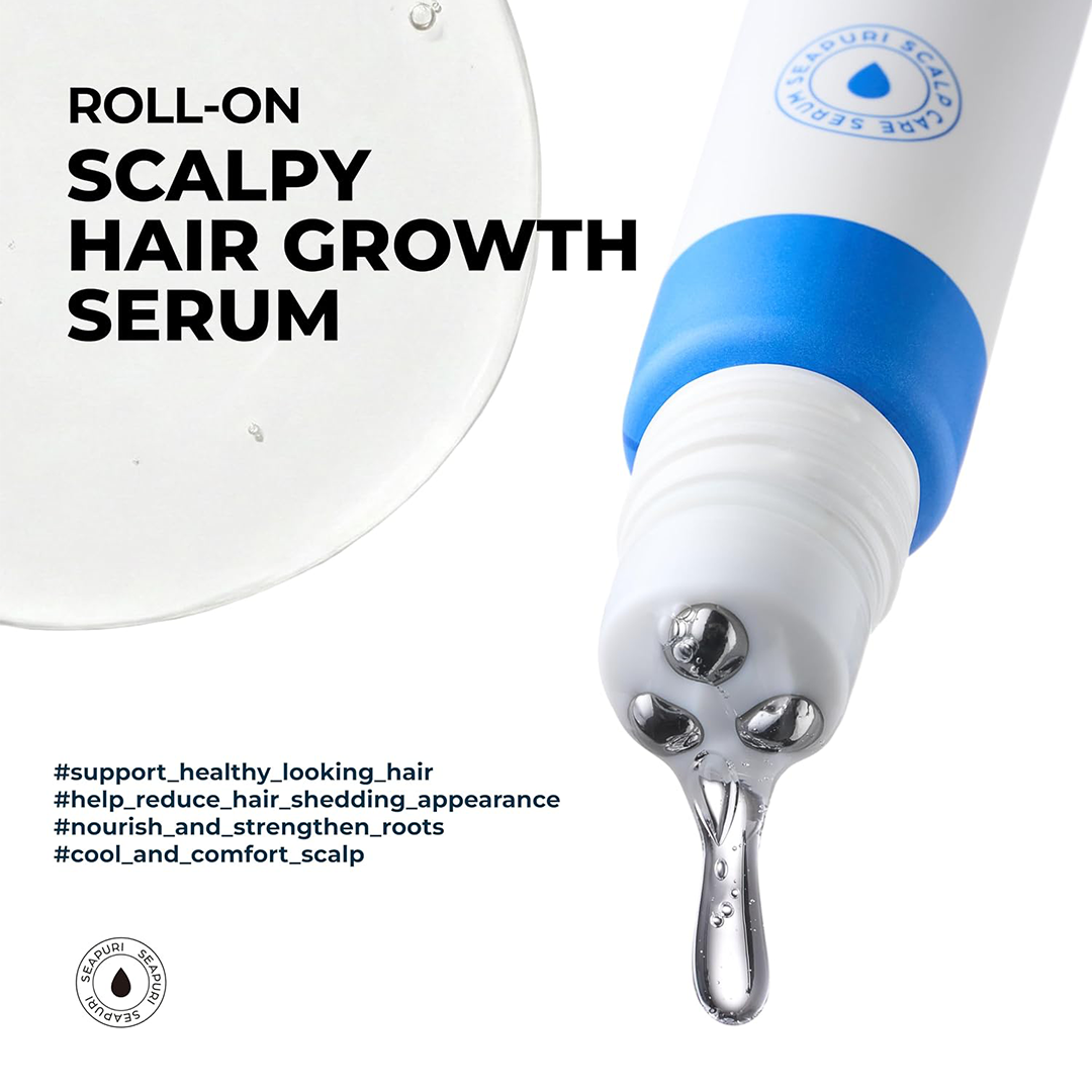 Seapuri Scalpy Hair Growth Serum for Hair Loss & Thinning | Scalp Massager Treatment | Salicylic Acid, Menthol, Dexpanthenol | Non-Greasy, Lightweight |...