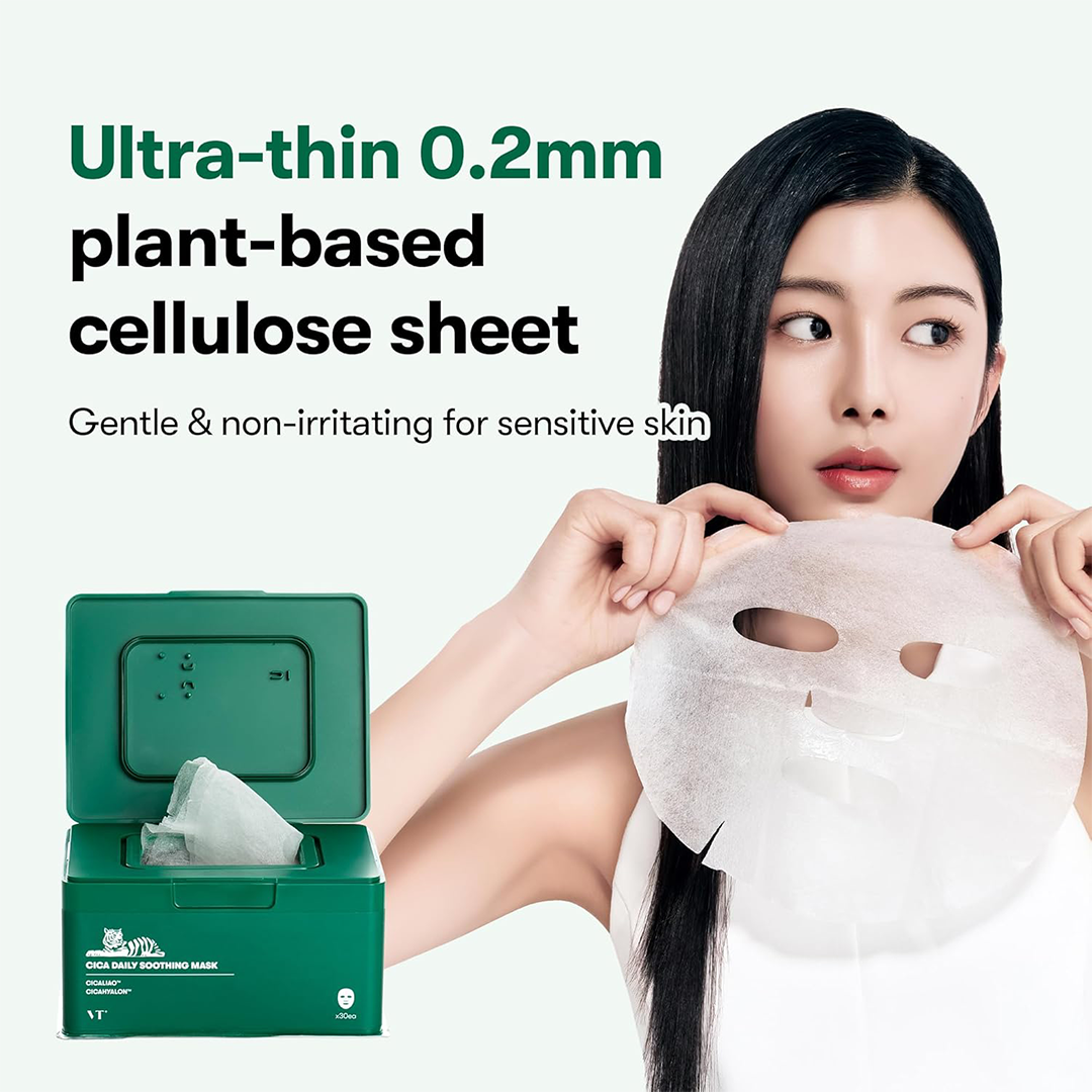 VT COSMETICS Daily Soothing Mask 30ea Centella Hydrating Sheet Mask Set