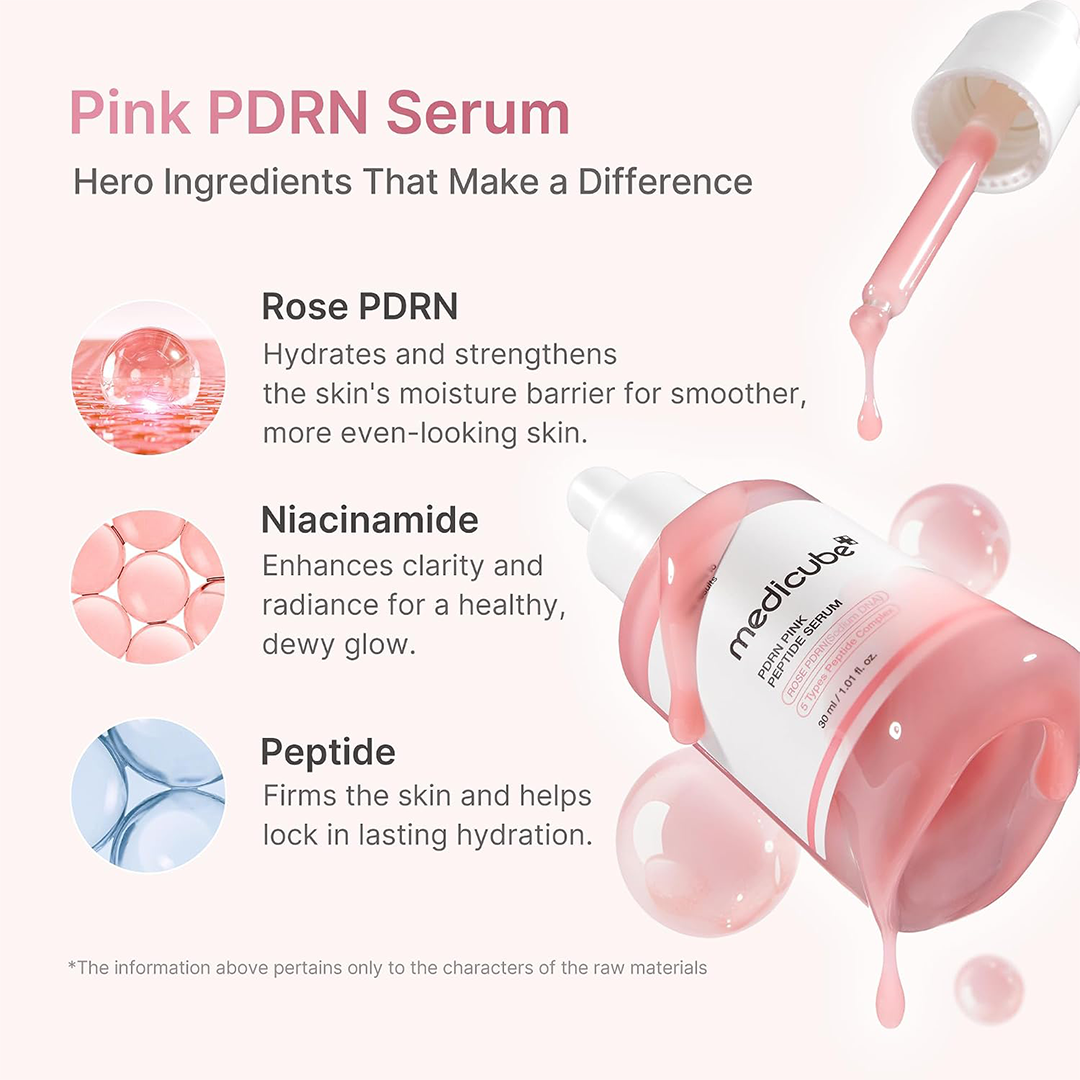Medicube Salmon DNA PDRN Pink Peptide Serum Hydrating & Firming Korean Glow Serum